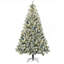 Arbre de Noël artificiel de 7,5 pi de hauteur avec 1149 branches floquées par la neige, 550 lumières DEL blanc chaud ou coloré, base en acier-1092045168
