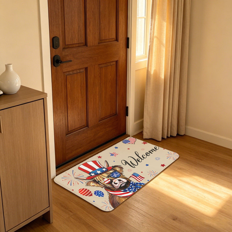 Tapis d'entrée Patriotic Highland Cow