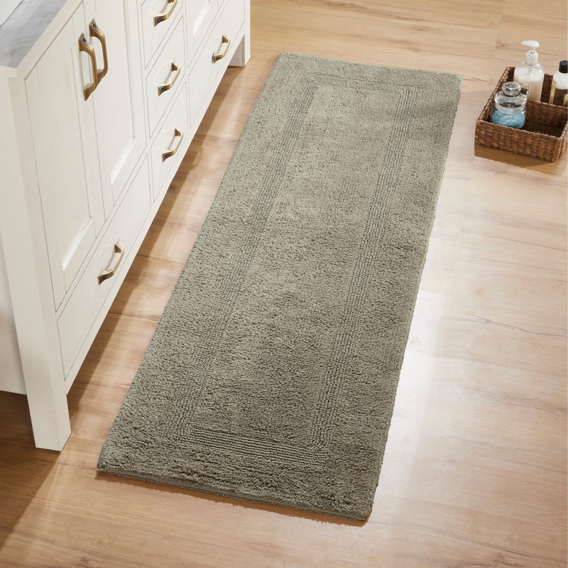 Rozanne Reversible Cotton Bath Rug, Beige, 20" x 60" Runner