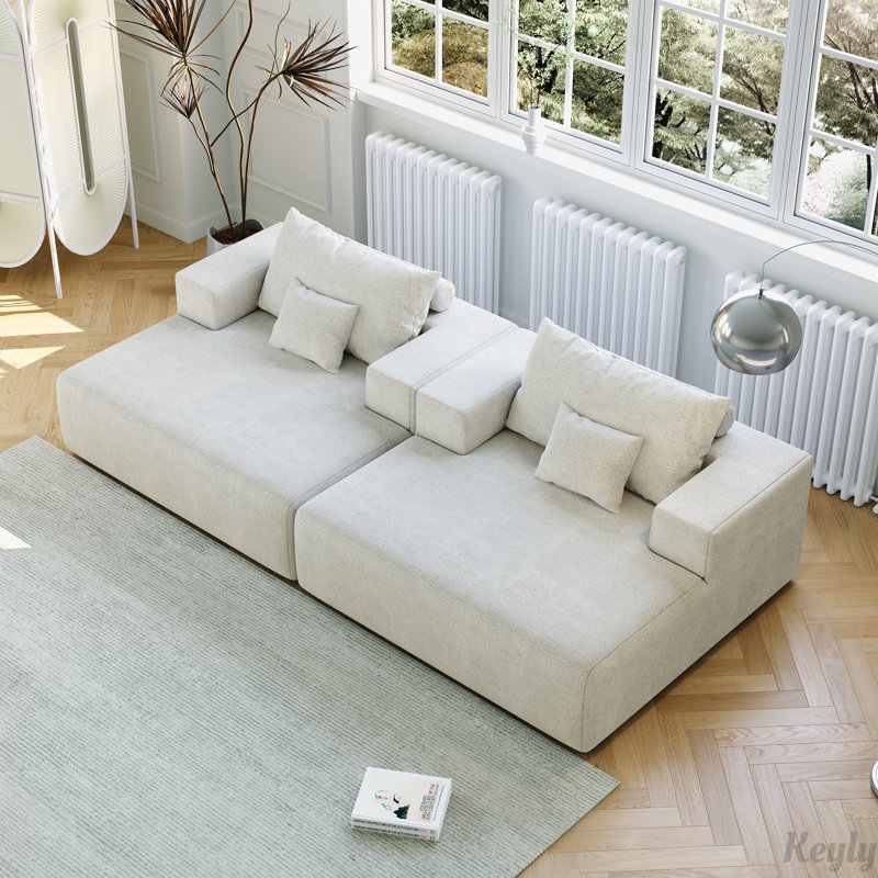 Méridienne 55 po Chenille, Chenille beige