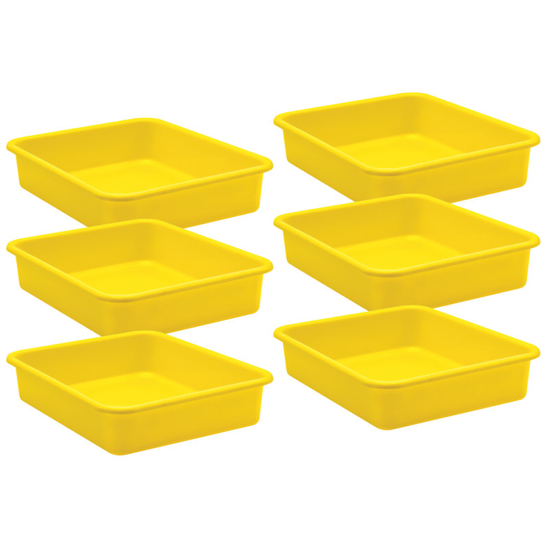 Rebrilliant Plastic Bin, Yellow, 7.75" H x 11.38" W x 5" D