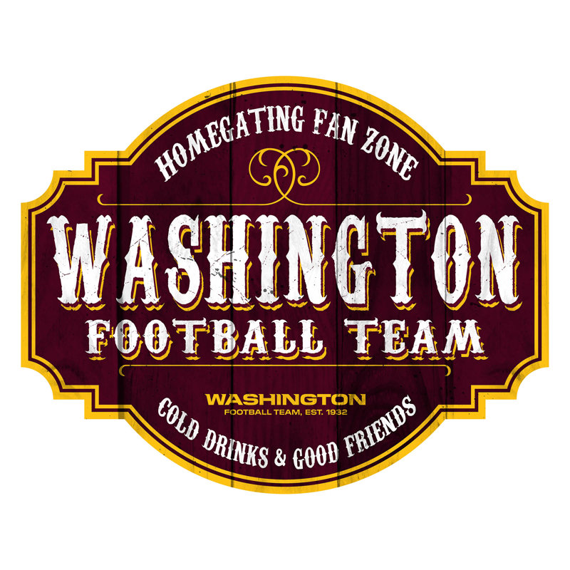 Entertainment Wall Decor, Washington Redskins, 12" x 12" x 0.25"