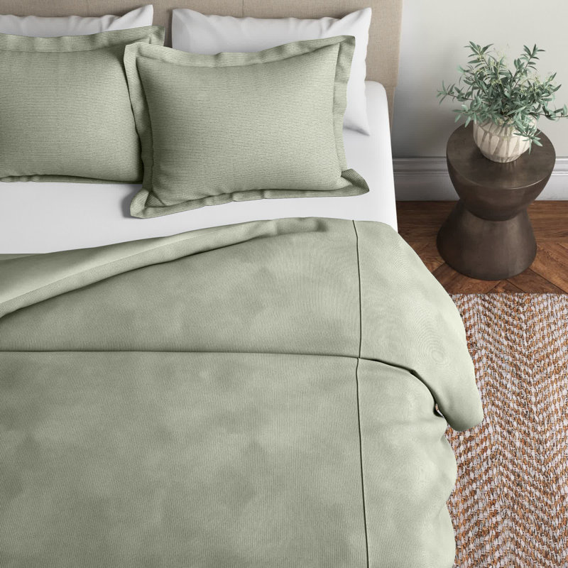 Neil Cotton Sateen Duvet Cover, Moss, Super King