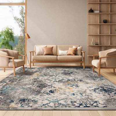Christa Ivory/Blue Rug