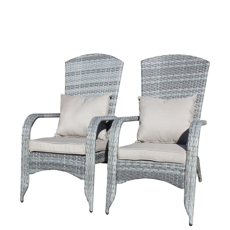 Patio Chair With Cushions( Grey Cushion), Gray