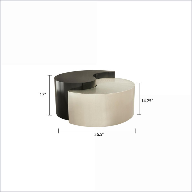 Table basse ronde moderne noire avec structure en aluminium - Durable Polyvalent pour le salon