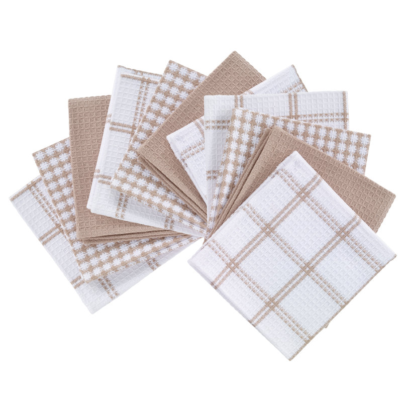 T-fal Flat Waffle Kitchen Dishcloth Set, Sand