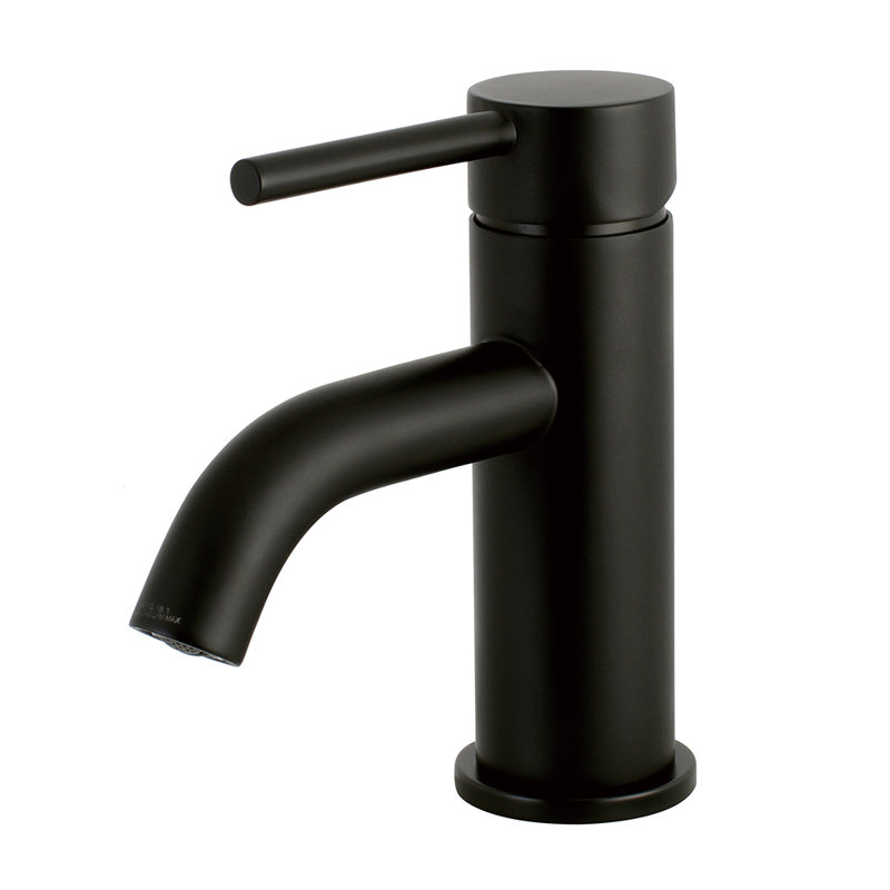 Kingston Brass Concord Single-Handle 1-Hole Deck Mount Bathroom Faucet with Push Pop-Up, Matte Black