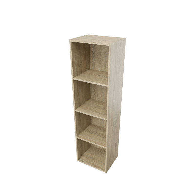 41,81 po Bibliothèque étagère haute en bois de chêne naturel à 4 tablettes, (4 tablettes) H 41,81 po x l 11,81 po x P 9,29 po