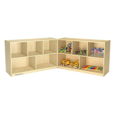 10 Compartment Manufactured Wood Shelving Unit