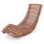 Chaise berçante d'extérieur en bois d'acacia avec siège à lattes élargi et dossier haut