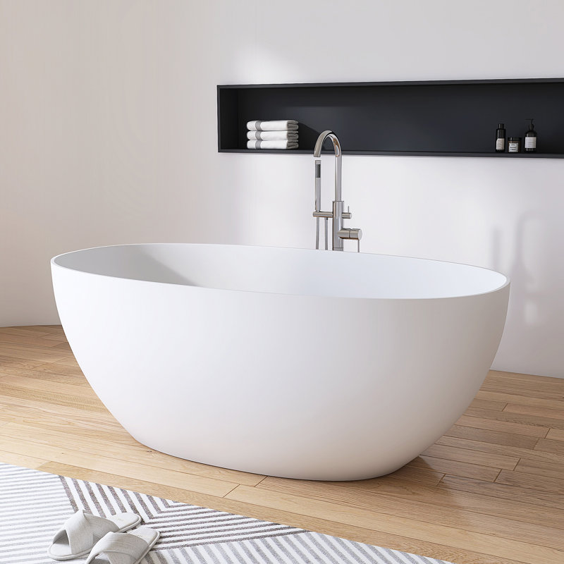 Baignoire de trempage autoportante en résine 59 po x 31 po
