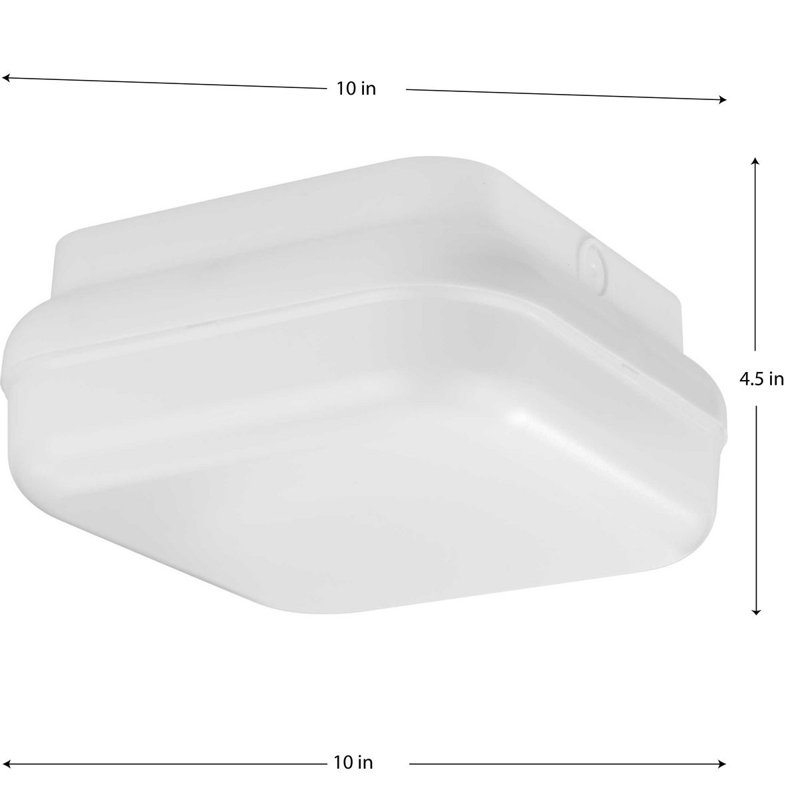 Plafonnier encastré carré 10 po Hard Nox, Blanc satiné