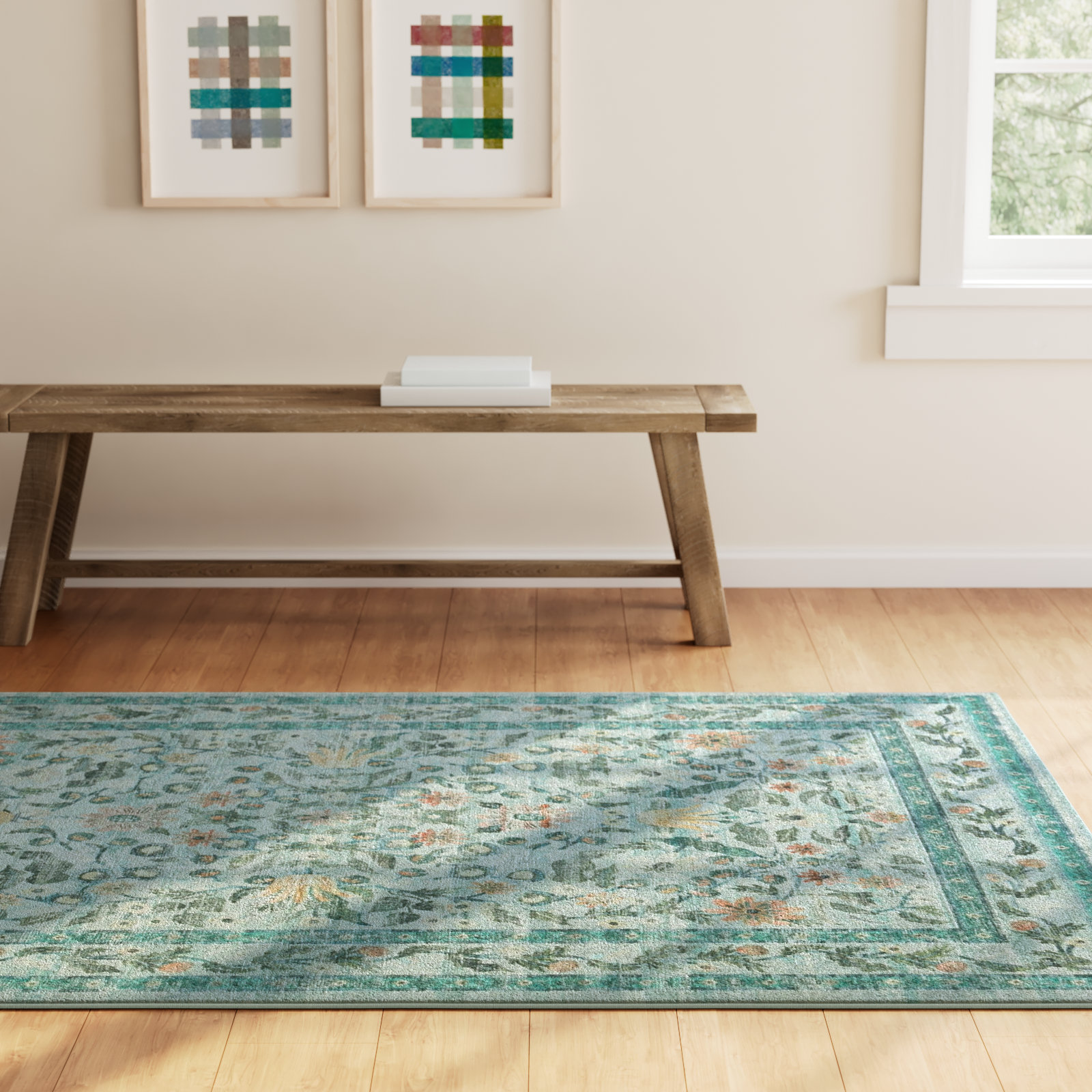 Rifle Paper Co. x Loloi Sage Floral Rug, Rectangle 5' x 7'6"