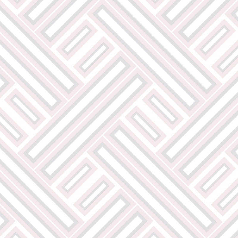 Rouleau de papier peint lisse l 33 pi x l 20,5 po rectangles Langlois, Rose clair