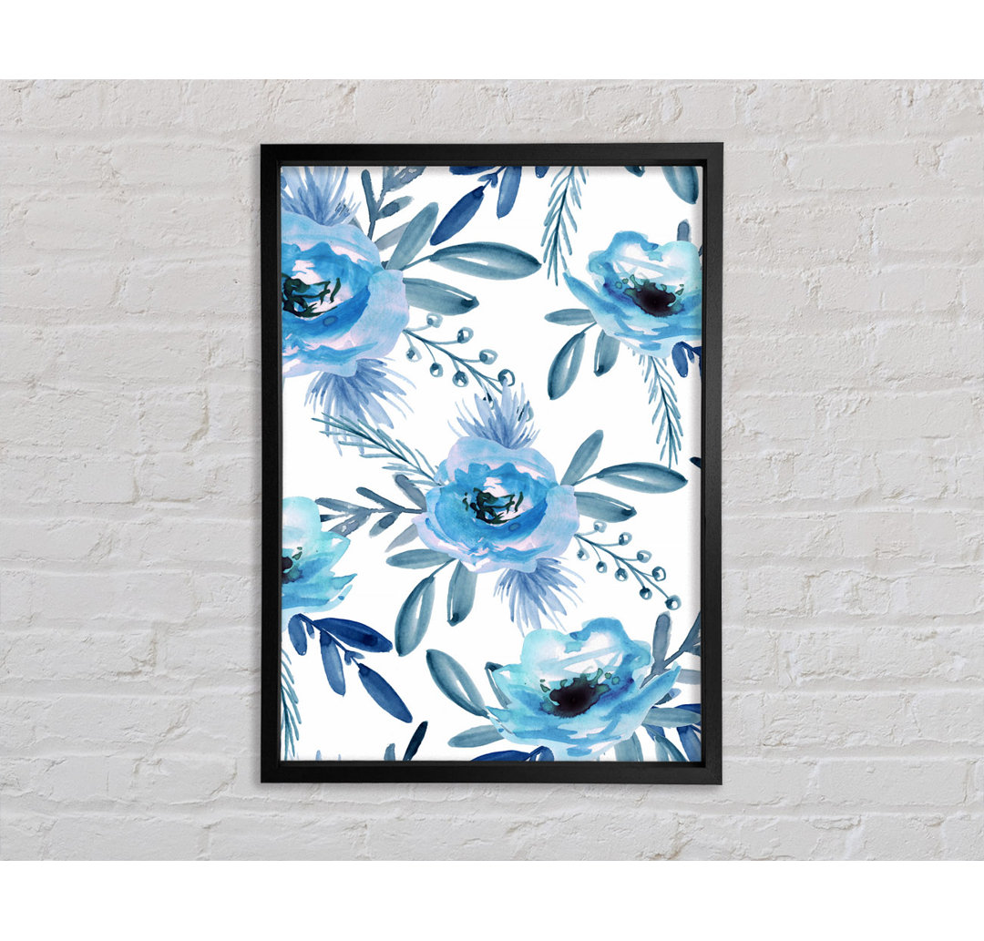 Blaue Rose Bloom - Einzelner Bilderrahmen Kunstdrucke auf Leinwand