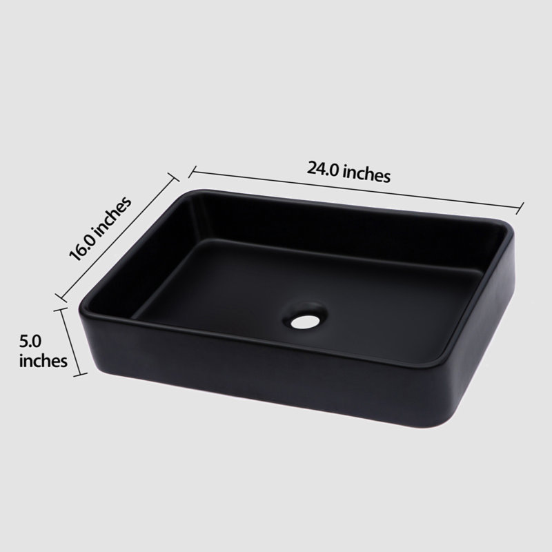 Lavabo de salle de bain rectangulaire en céramique 16 "Go Peak Track