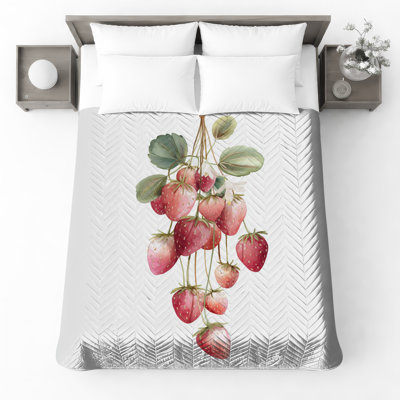 Couvre-lit aquarelle et fraises