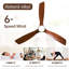 60 Inch Modern Ceiling Fan With Light Remote Control, 3 Solid Wood Blades, Suitable For Indoor And Outdoor-790340110-790340104