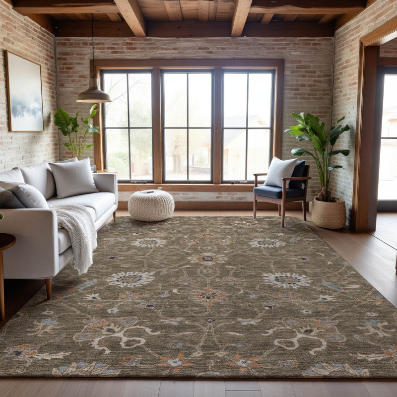 Premium Machine Washable Ducote AMF1137 Global Rug, Rectangle 2 pi 6 po x 3 pi 10 po