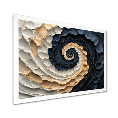 Abstrait Vortex cosmique noir et blanc II - Collages abstraits, art mural