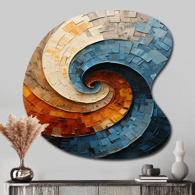 Landis Collage Spiral - spirales abstraites, reproduction de forme unique sur métal
