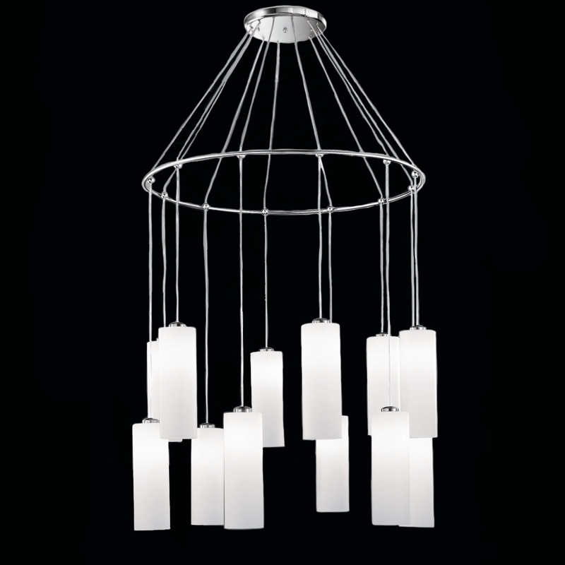 Belote 12 - Light Satin Nickel Cluster Pendant