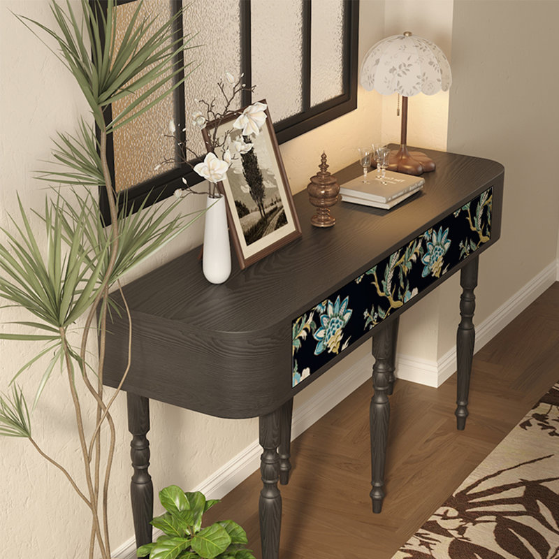Table d'entrée moderne en bois avec tiroirs, H 31,5 po x l 55,12 po x P 15,75 po