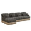 Canapé en L 131 po en chenille confortable de 131 pouces avec repose-pieds mobile, support ergonomique, siège profond, garniture à pampille et flexibilité modulaire pour les salons modernes.-530573678-530573673