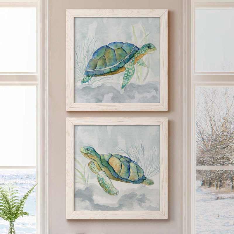 Ensemble de peinture sur toile 2 pièces, Cadre blanc, H 20 po x l 40 po x P 1,5 po