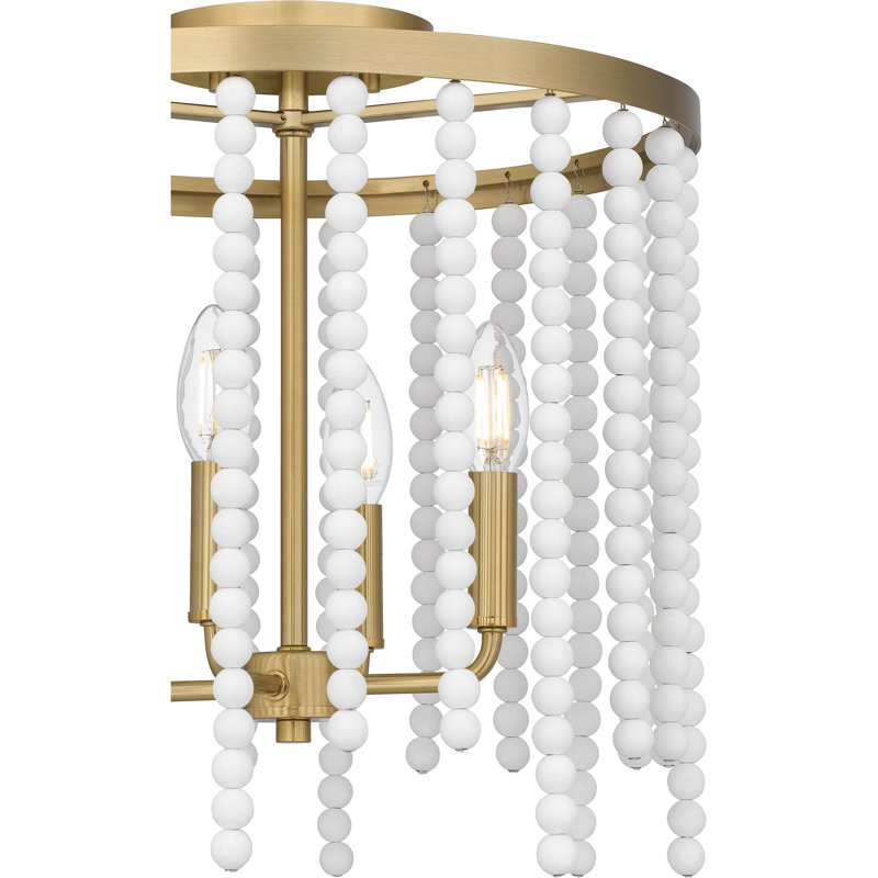 Dalesia 4-Light Aged Brass Semi-Flush Mount Light