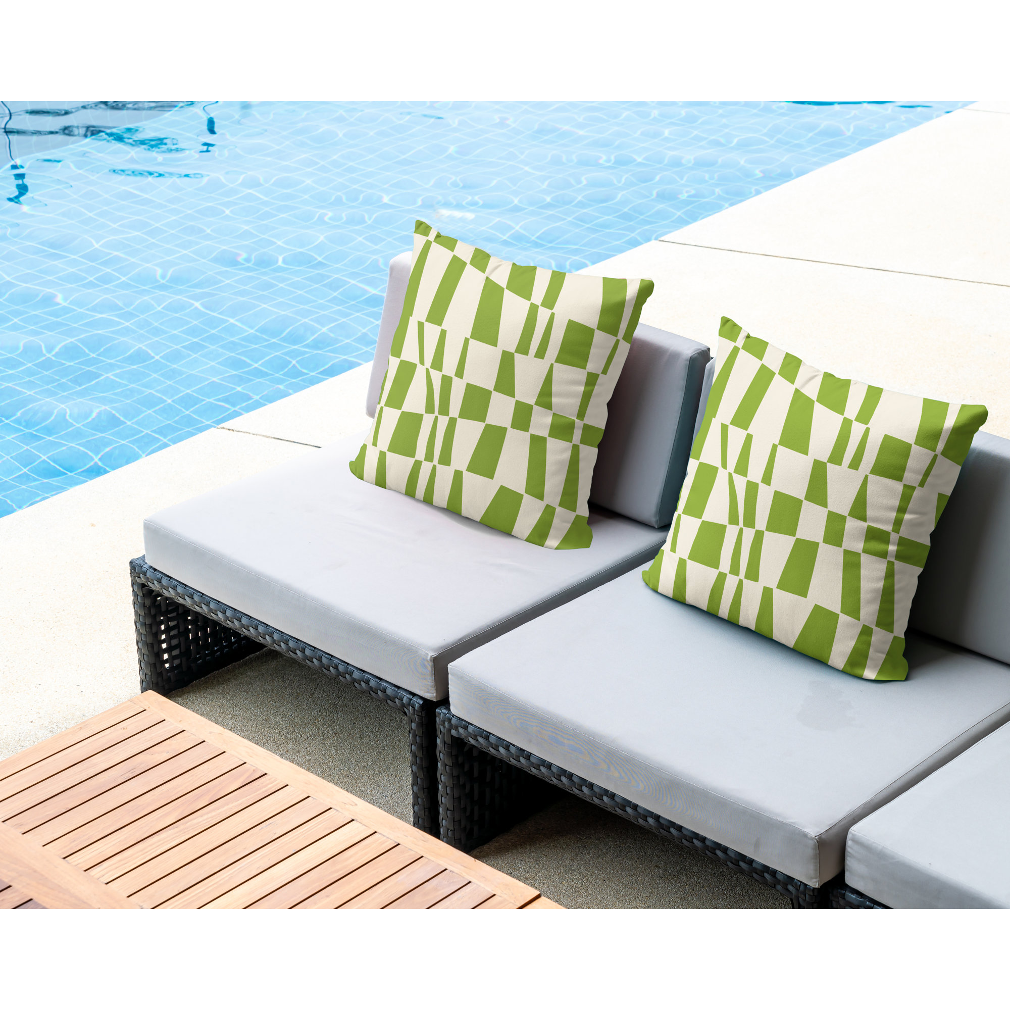 Polyester Throw Square Indoor/Outdoor Pillow Cover & Insert, 15W" x 15H", Chartreuse