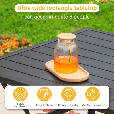 Anran Rectangular 6 - Person 152.4Cm L Outdoor Table