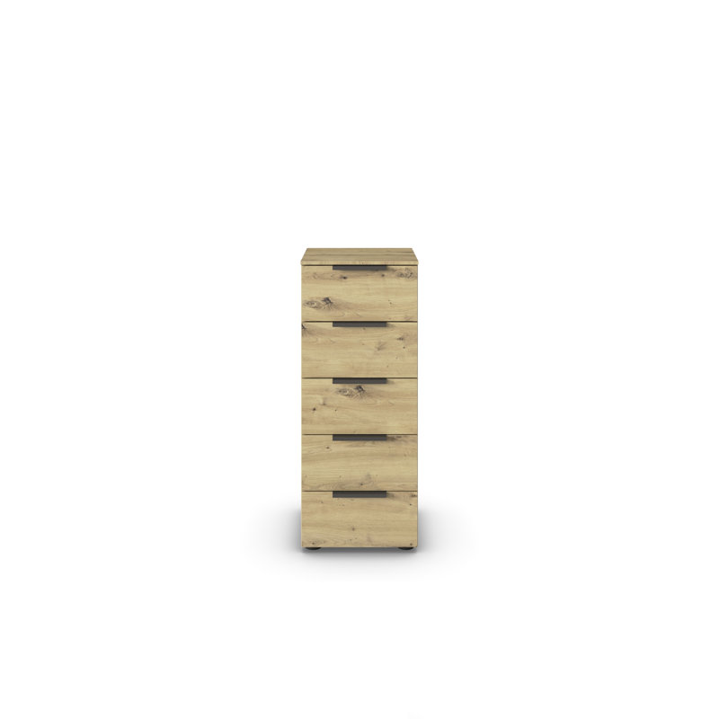 Flipp 5 Drawer 40Cm W Chest, Artisan Oak/Graphite