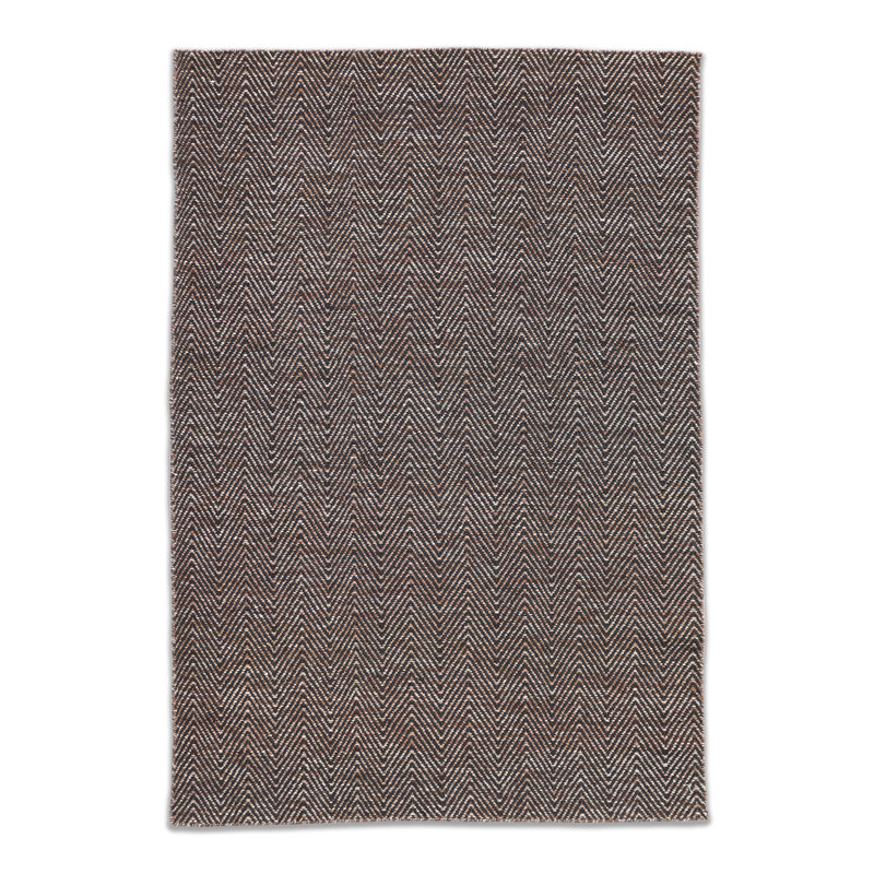 Coastal Chevron Handmade Flatweave Charcoal and Brown Wool Area Rug By Tufty Home, Rectangle 8' x 10'