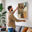 Giraffe in Geometry Modern - Wrapped Canvas-1612865208-1612865210