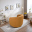 Fauteuil demi-tonneau pivotant à 360 ° Dove avec revêtement en peluche et base dorée Dove-105268595