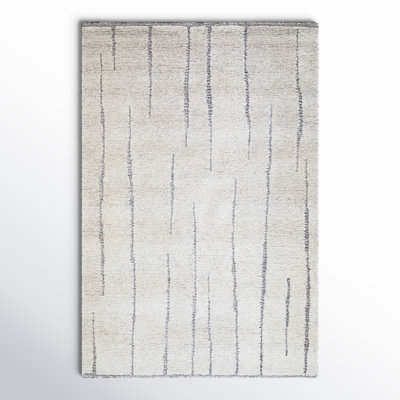 Keagan Abstract Handmade Tufted Wool Area Rug in Charcoal/Ivory/Brown