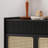 Solid Wood Rattan Shoe Cabinet Storage Locker 20 Pair Shoe Storage Cabinet-98407235