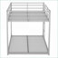 Lit double superposé double au-dessus d'un lit double avec échelle intégrée, structure robuste, argent pour les petites chambres-1371472060