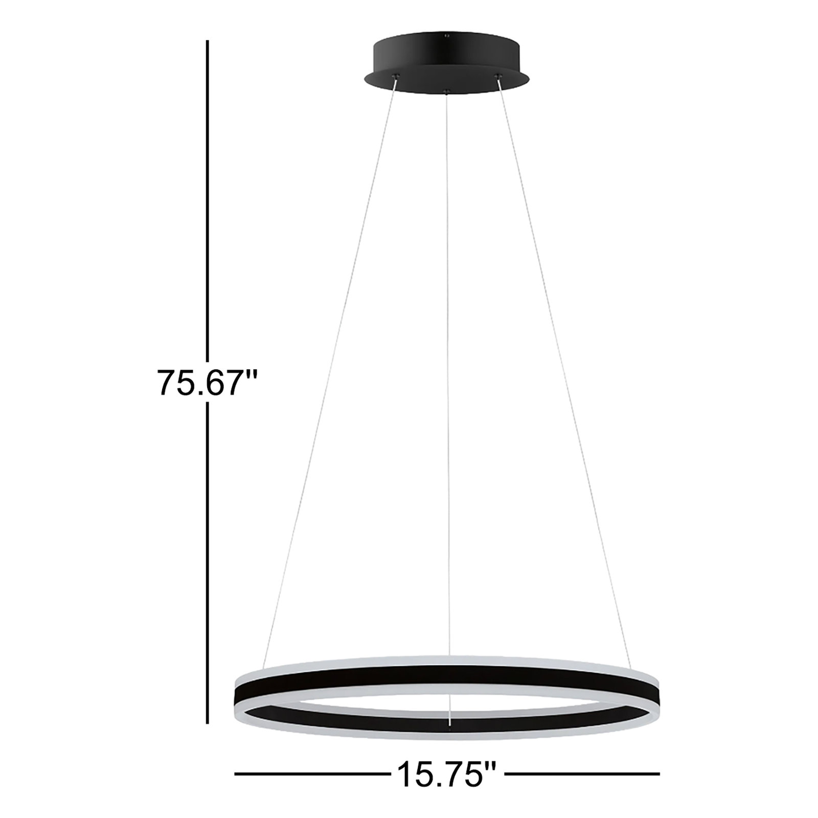 Cary 2 - Light Dimmable LED Geometric Chandelier, 2.5" H x 15.75" W x 15.75" D