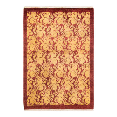 Keenan One-of-a-Kind 4' 1" X 5' 10" 2010s Wool Area Rug in Red