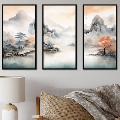 Grey Tranquil Chinese Landscape Serenity I - China Wall Art