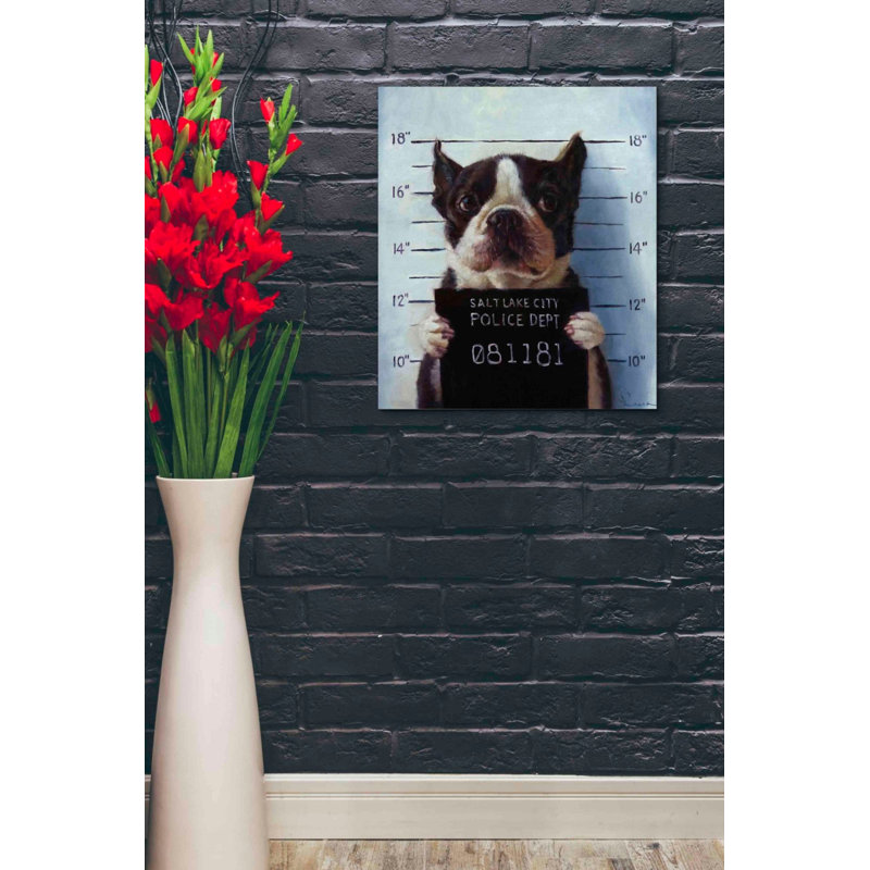 «Mug Shot» par Lucia Heffernan, art mural sur toile, H 24 po x l 20 po x P 0,75 po