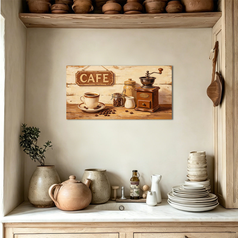 TIMUBA Vintage Kitchen Canvas Wall Art, Farmhouse Dining Room Decor, Cozy Gallery Wrapped Picture for Wall, Warm Tones Kitchen Artwork, Ready to Hang, 20×40 inches