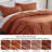 Bedsure Terracotta Duvet Cover Twin Size - Soft Double Brushed Bedding Set for Kids & Adults（Set of 3）-109724486-109724468