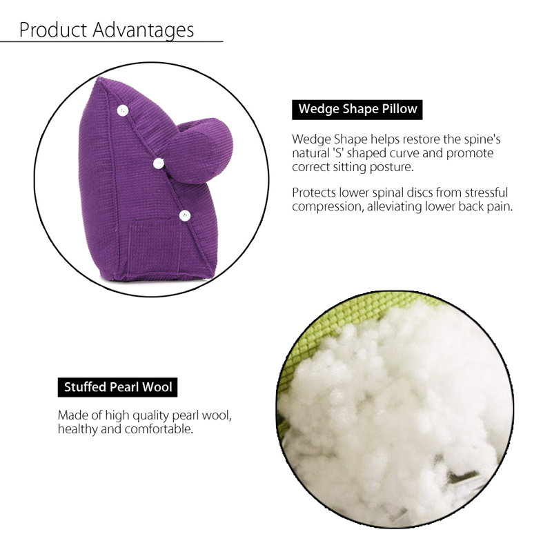 Cotton Backrest Cushion, Blue