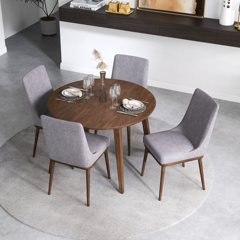 Ensemble repas pour 4 personnes Ruchi, Gris, Noyer
