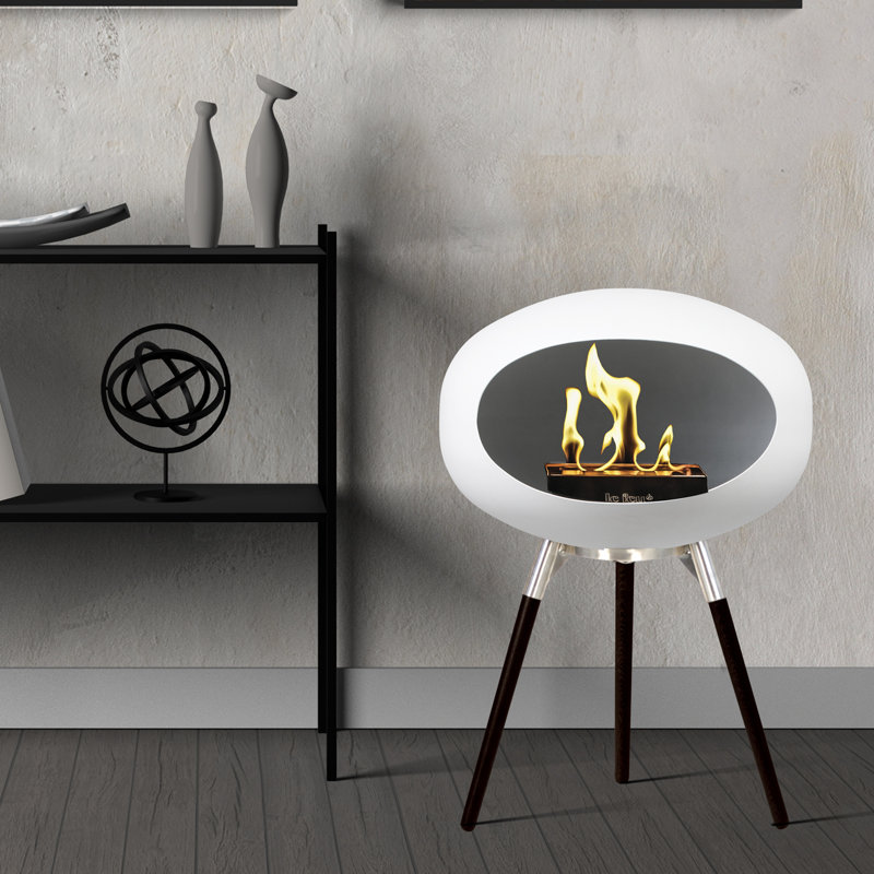 Le Feu 52cm W Bio-Ethanol Fireplace with 27 BTU, 80cm H x 52cm W x 52cm D, Black/Oak