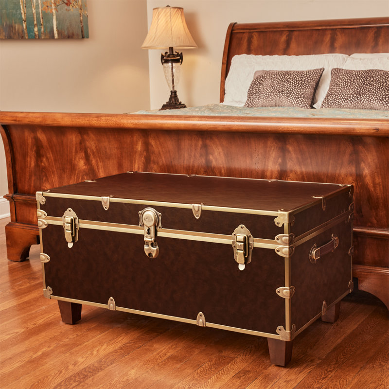 COFFRET DE LIT EN FAUX CUIR RHINO LUXURY - PIEDS CARRÉS, Espresso